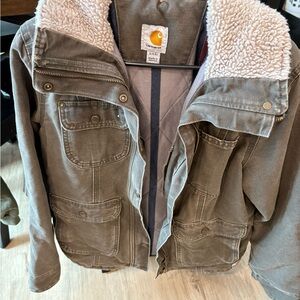 Carhartt Khaki Sherpa-Lined Coat